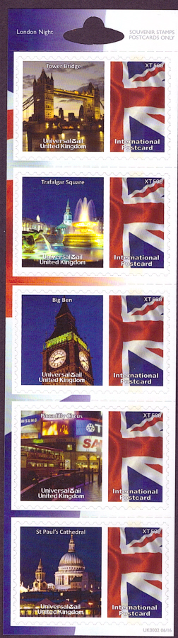 (image for) UK0002 London Night Universal Mail Stamps Dated: 06/16